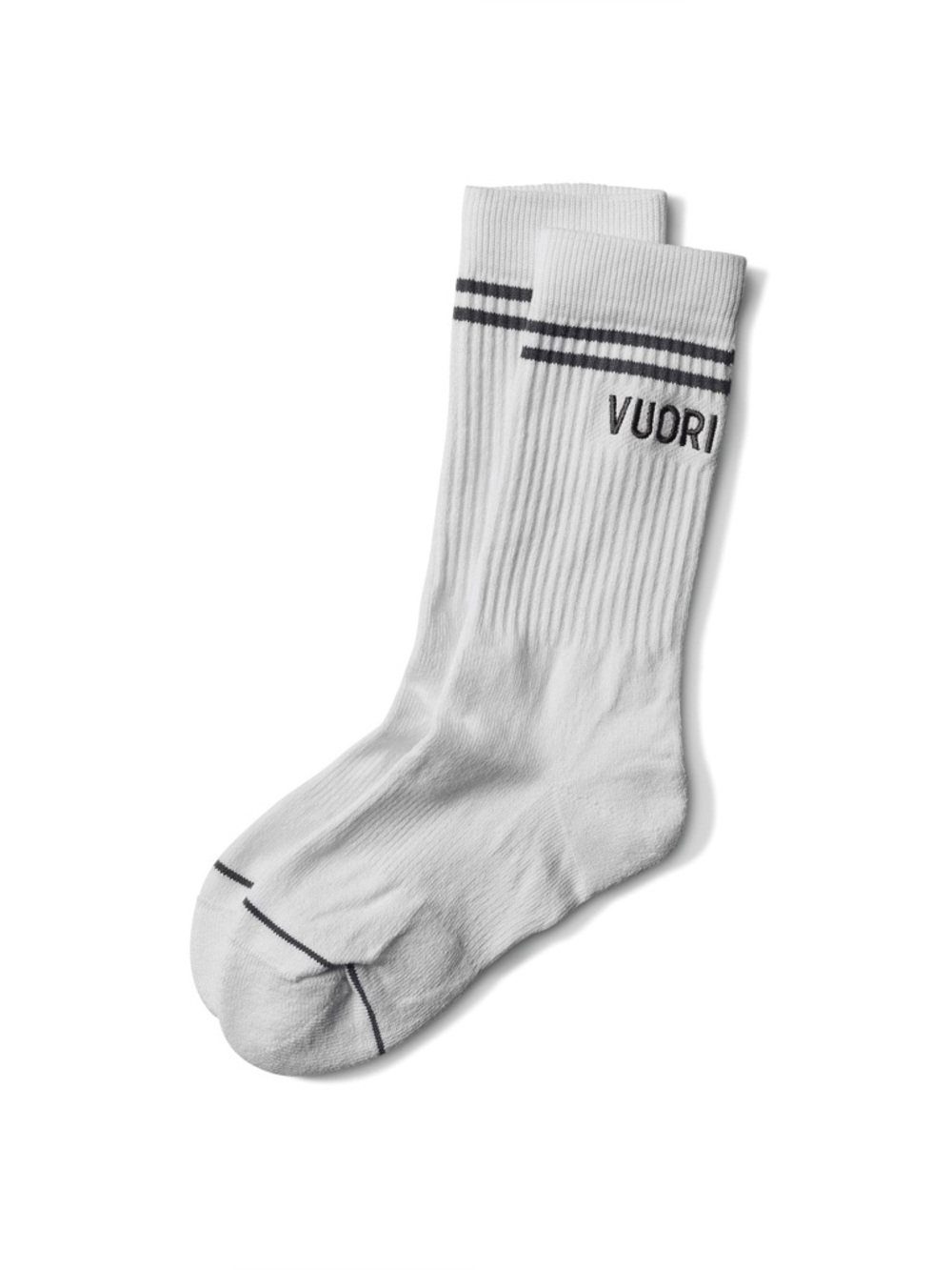 NWT Vuori Crew Sock 2.0 White & Gray Size Medium & Large